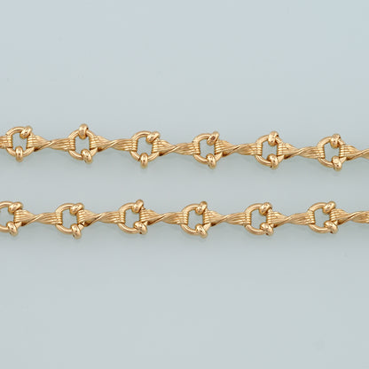 Gold Twist Chain,18K Gold Filled Round Chain for Necklace Bracelet DIY Jewelry Making Supply