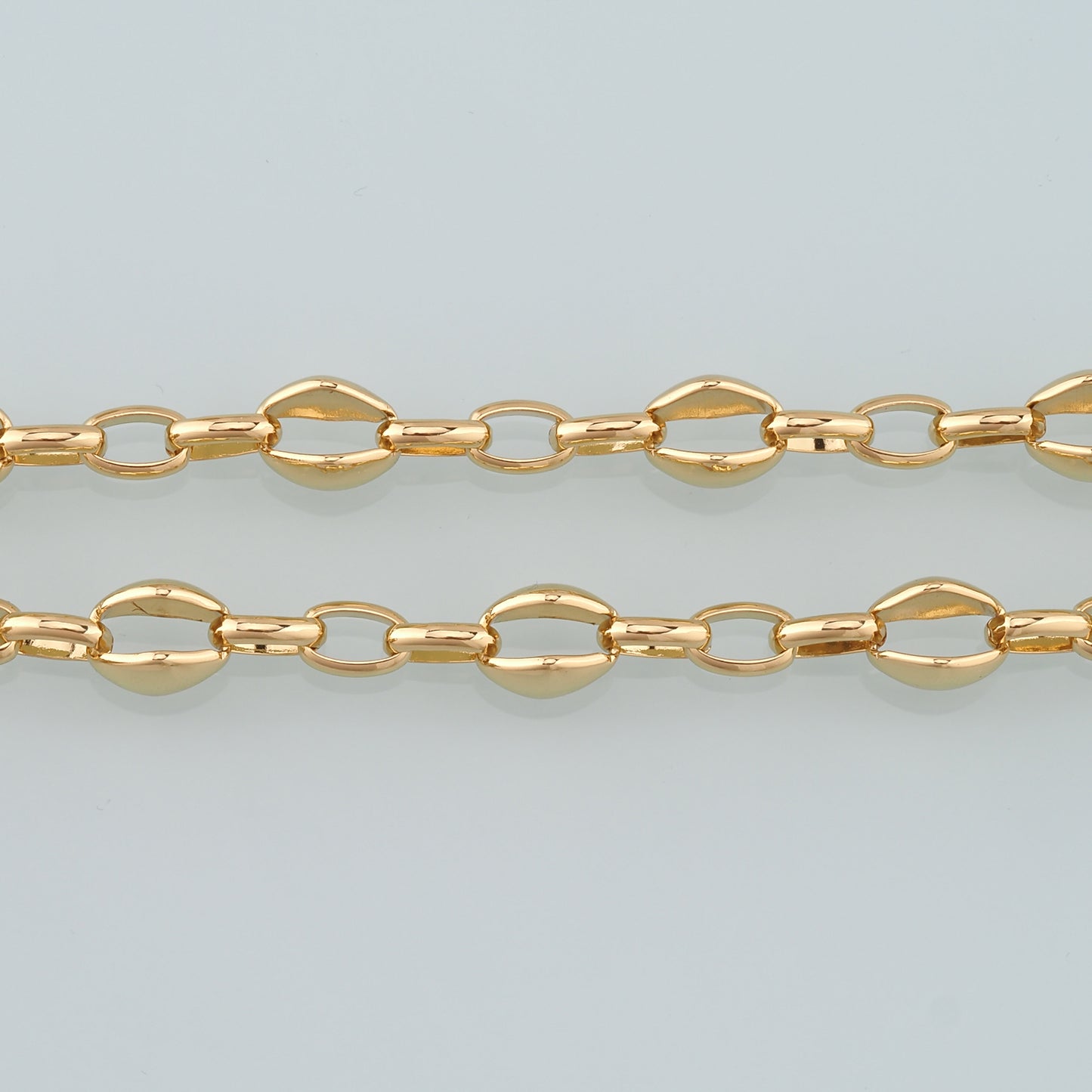 Gold Rollo Chain,18K Gold Filled Oval Chain for Necklace Bracelet DIY Jewelry Making Supply