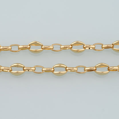 Gold Rollo Chain,18K Gold Filled Oval Chain for Necklace Bracelet DIY Jewelry Making Supply