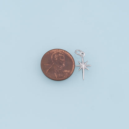 Gold Star Charms,18K Gold Filled Starburst Pendant,North Star Charm Bracelet Necklace for DIY Jewelry Making Supply