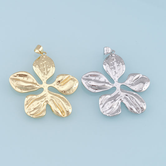 Gold Flower Charms,18K Gold Filled Flower Pendant,Silver flower Charm Bracelet Necklace for DIY Jewelry Making Supply
