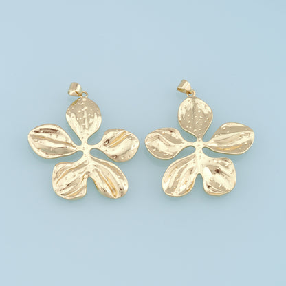 Gold Flower Charms,18K Gold Filled Flower Pendant,Silver flower Charm Bracelet Necklace for DIY Jewelry Making Supply