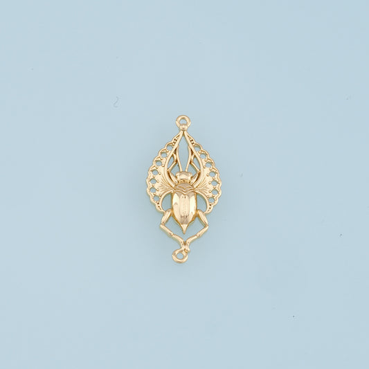Gold beetle Charms,18K Gold Filled beetle Pendant,beetle Charm Bracelet Necklace for DIY Jewelry Making Supply