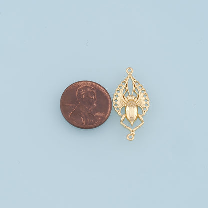 Gold beetle Charms,18K Gold Filled beetle Pendant,beetle Charm Bracelet Necklace for DIY Jewelry Making Supply