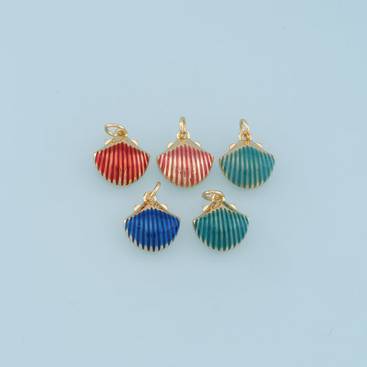 Gold Shell Charms,18K Gold Filled Conch Shell Pendant,Conch Shell Charm Bracelet Necklace for DIY Jewelry Making Supply