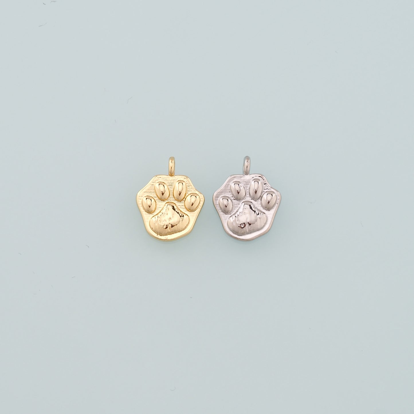 Gold Paw Charms,18K Gold Filled Cat Paw Pendant,Dainty Dog Paw Charm Bracelet Necklace for DIY Jewelry Making Supply