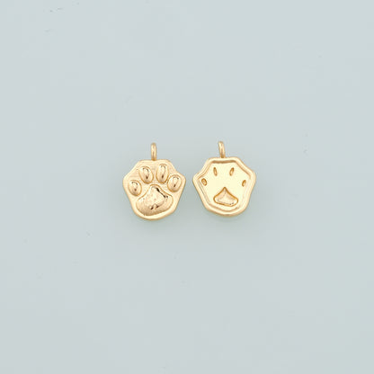 Gold Paw Charms,18K Gold Filled Cat Paw Pendant,Dainty Dog Paw Charm Bracelet Necklace for DIY Jewelry Making Supply