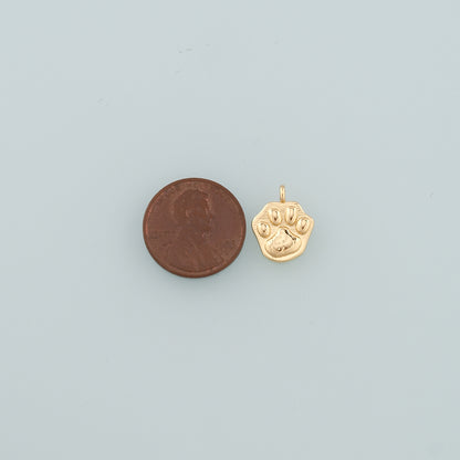Gold Paw Charms,18K Gold Filled Cat Paw Pendant,Dainty Dog Paw Charm Bracelet Necklace for DIY Jewelry Making Supply