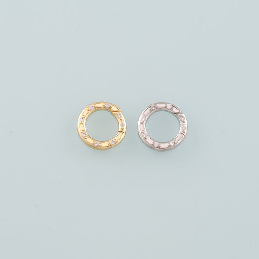 18K Gold Filled Round Carabiner Clasp,Carabiner Lock Connector,Spring Push Gate for DIY Jewelry Clasp Finding Necklace Bracelet