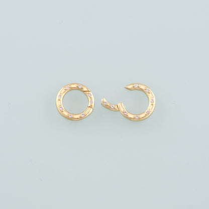 18K Gold Filled Round Carabiner Clasp,Carabiner Lock Connector,Spring Push Gate for DIY Jewelry Clasp Finding Necklace Bracelet