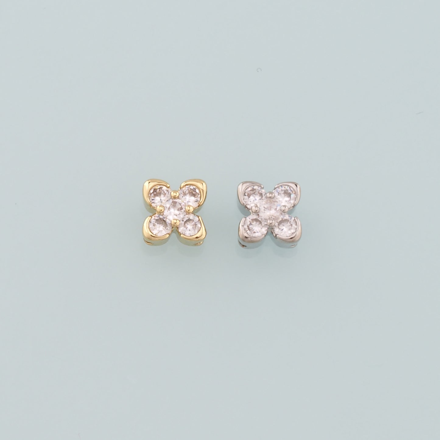 Gold Flower Spacer Beads Charms,18K Gold Filled Flower Bracelet Necklace for DIY Jewelry Making Supply