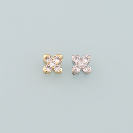 Gold Flower Spacer Beads Charms,18K Gold Filled Flower Bracelet Necklace for DIY Jewelry Making Supply