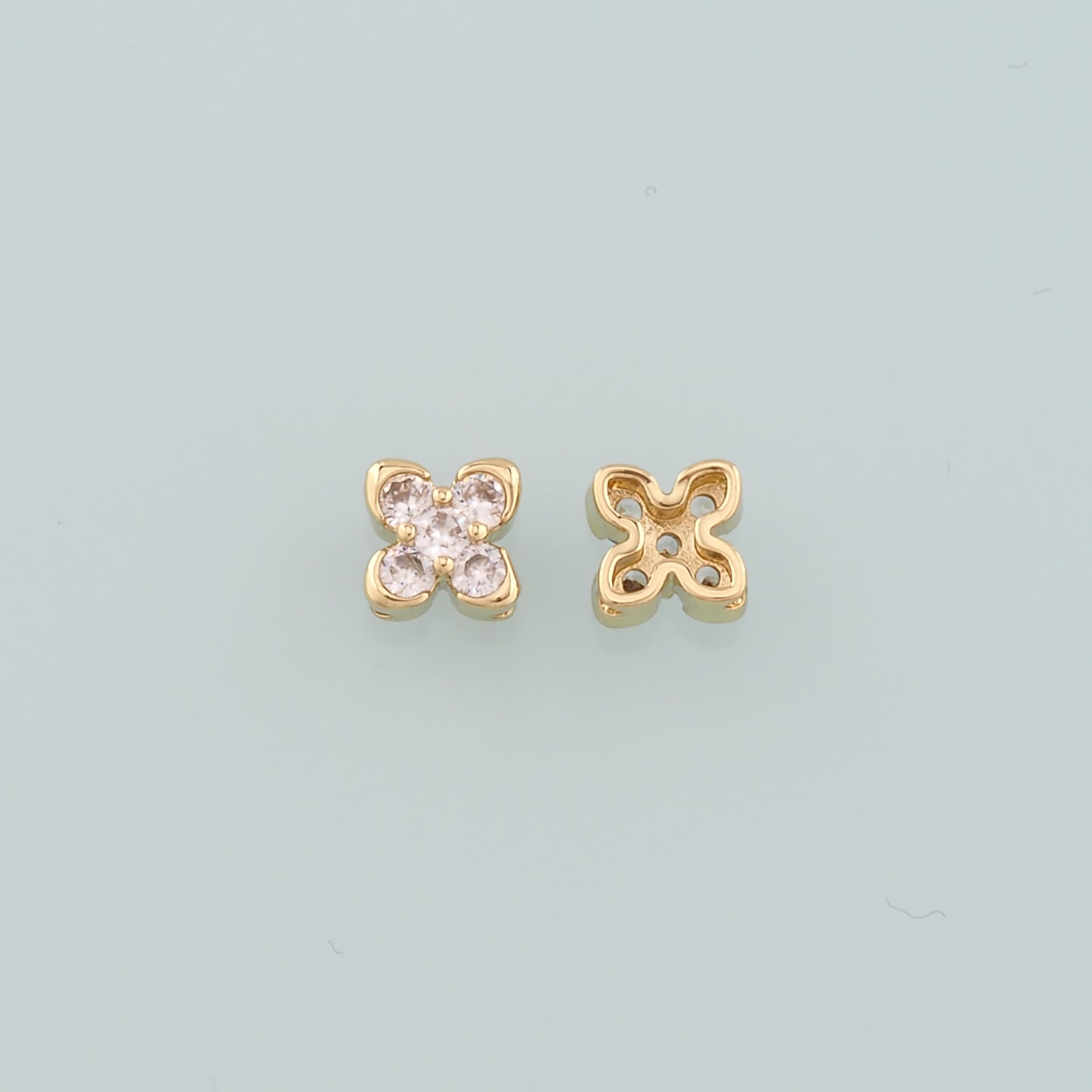 Gold Flower Spacer Beads Charms,18K Gold Filled Flower Bracelet Necklace for DIY Jewelry Making Supply