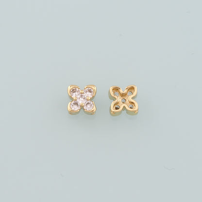 Gold Flower Spacer Beads Charms,18K Gold Filled Flower Bracelet Necklace for DIY Jewelry Making Supply