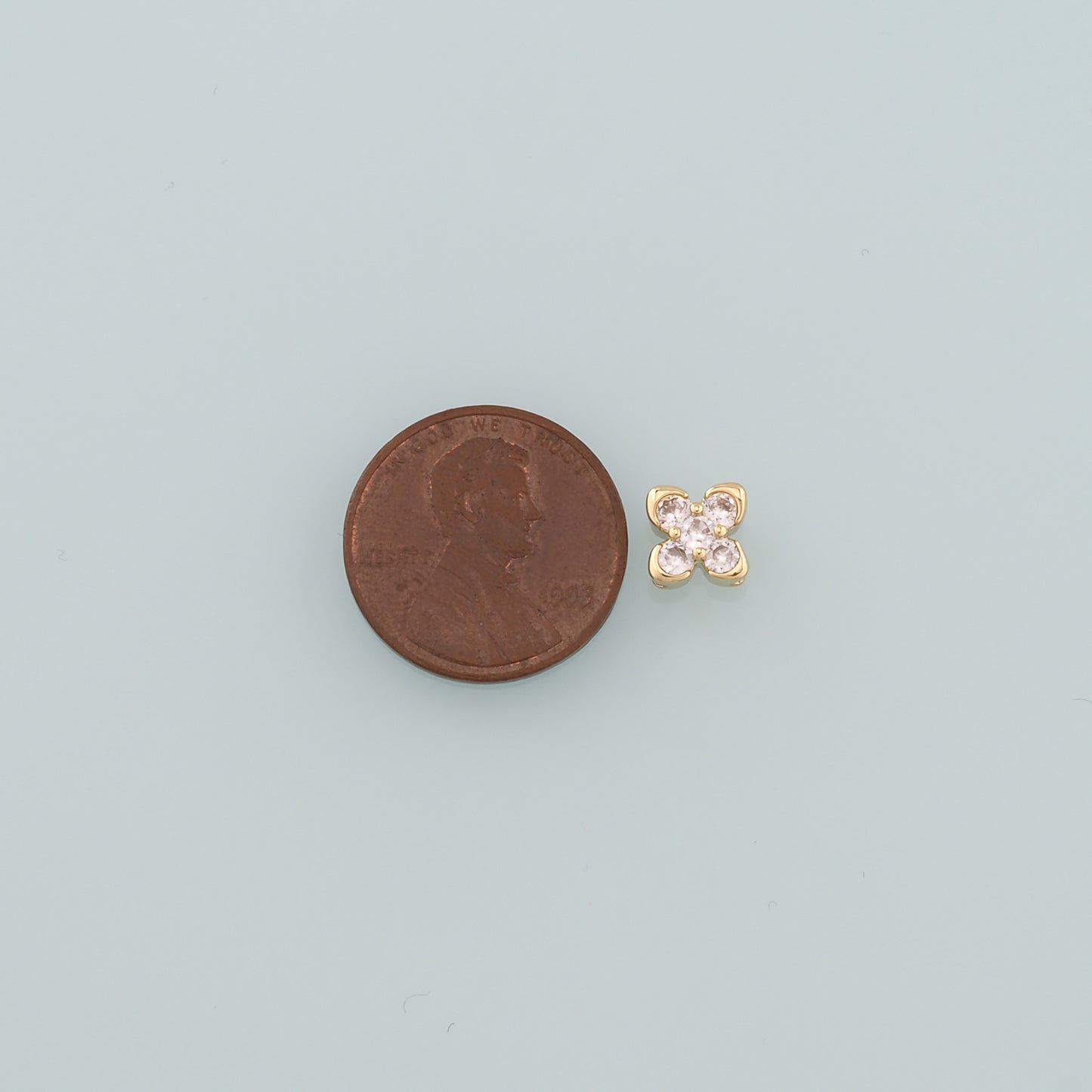 Gold Flower Spacer Beads Charms,18K Gold Filled Flower Bracelet Necklace for DIY Jewelry Making Supply