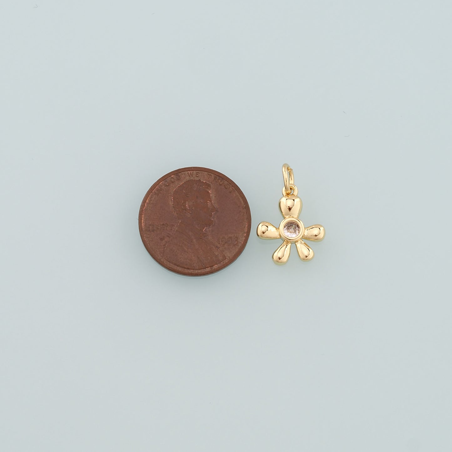 18K Gold Filled Flower Pendant,Dainty Flower Charm Bracelet Necklace for DIY Jewelry Making Supply