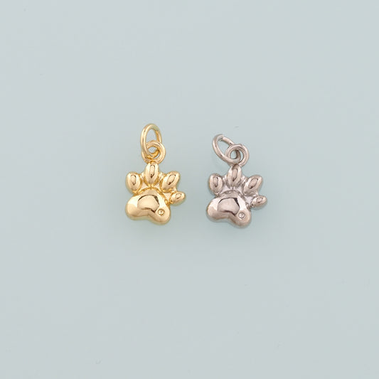 Gold Paw Charms,18K Gold Filled Cat Paw Pendant,Dainty Dog Paw Charm Bracelet Necklace for DIY Jewelry Making Supply