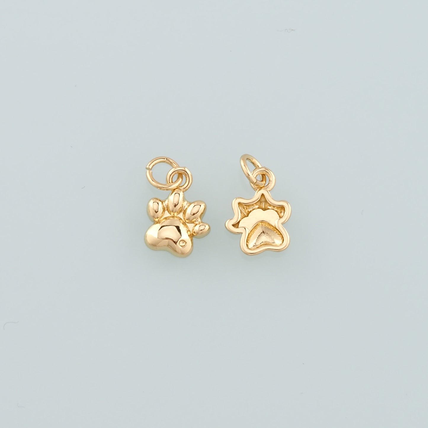 Gold Paw Charms,18K Gold Filled Cat Paw Pendant,Dainty Dog Paw Charm Bracelet Necklace for DIY Jewelry Making Supply