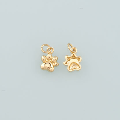 Gold Paw Charms,18K Gold Filled Cat Paw Pendant,Dainty Dog Paw Charm Bracelet Necklace for DIY Jewelry Making Supply