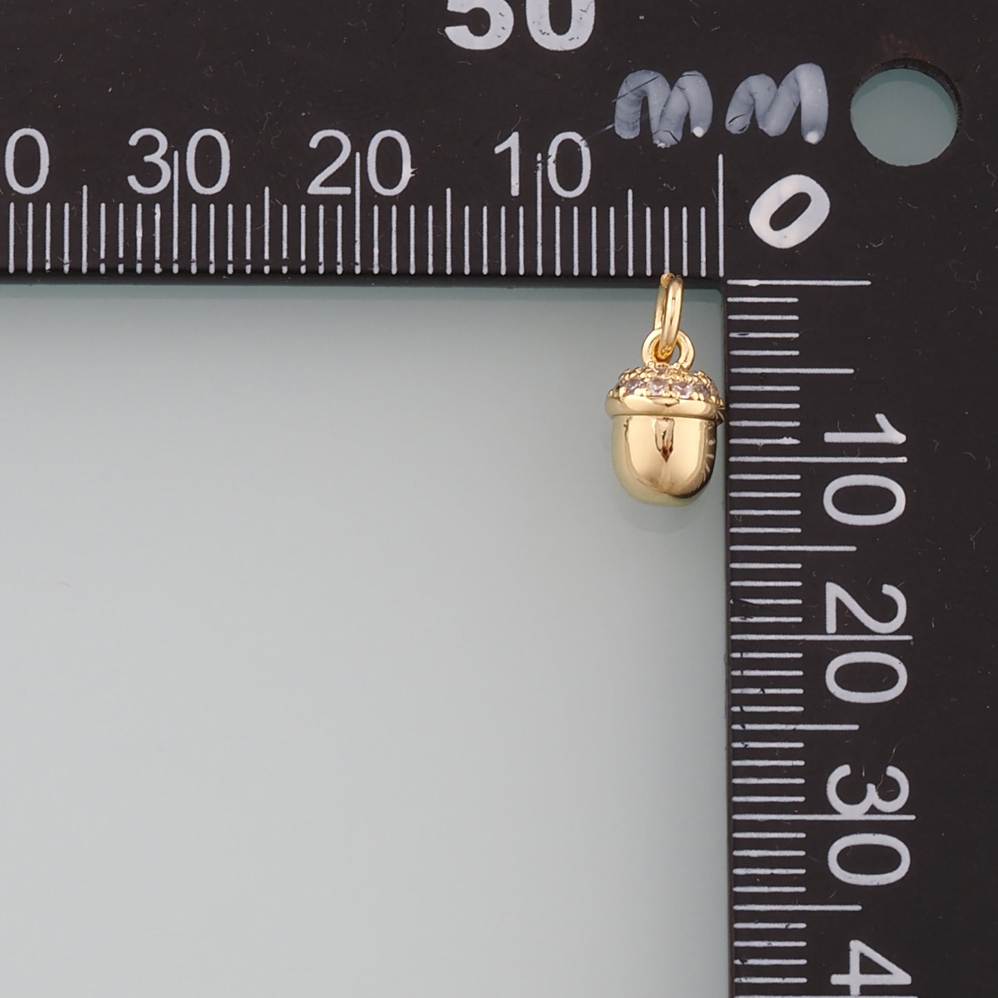 Gold Oak Tree Fruit Charms,18K Gold Filled Acorn Pendant,CZ Micro Pave Acorn Charm Bracelet Necklace for DIY Jewelry Making Supply