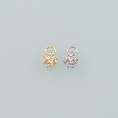 Gold Square Charms,18K Gold Filled Square Pendant,CZ Micro Pave Square Charm Bracelet Necklace for DIY Jewelry Making Supply