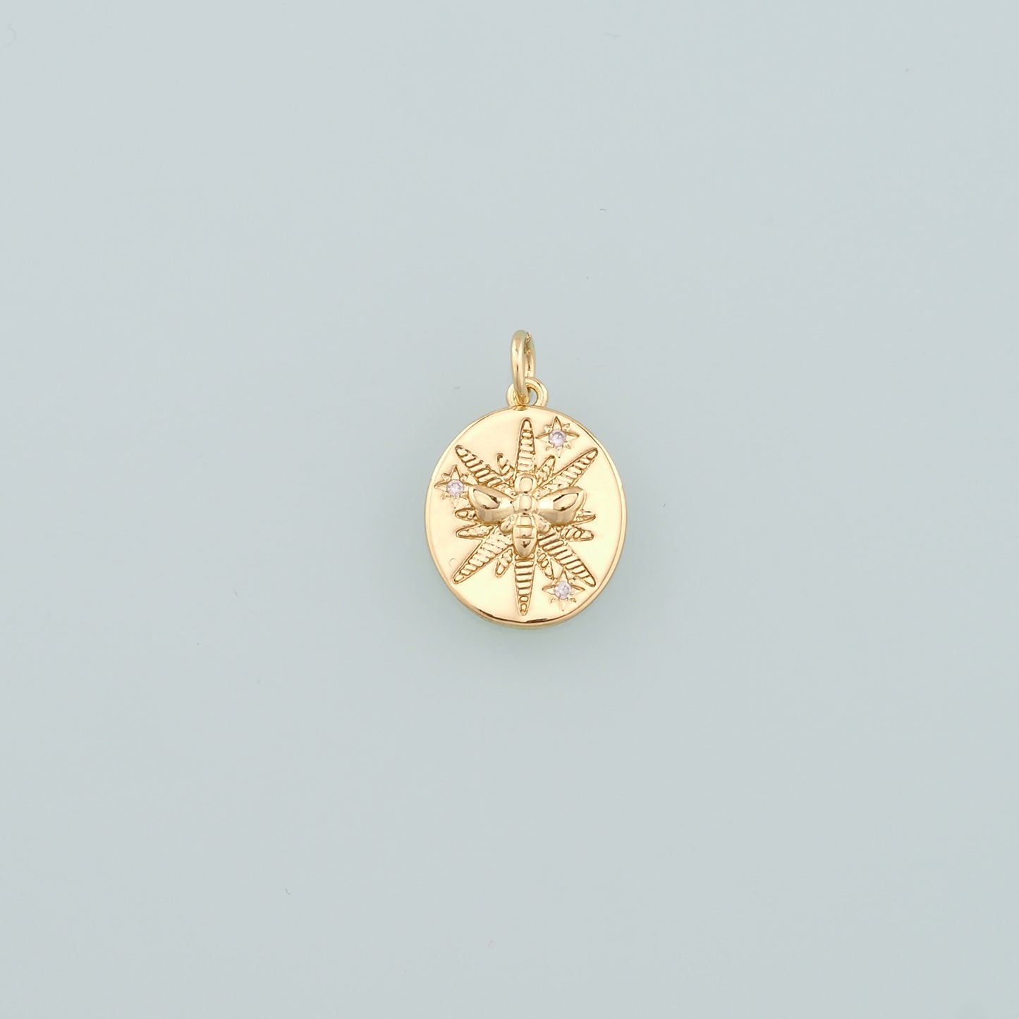 Gold Insect Charms,18K Gold Filled Bee Pendant,CZ Micro Pave Bee Charm Bracelet Necklace for DIY Jewelry Making Supply