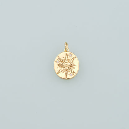 Gold Insect Charms,18K Gold Filled Bee Pendant,CZ Micro Pave Bee Charm Bracelet Necklace for DIY Jewelry Making Supply