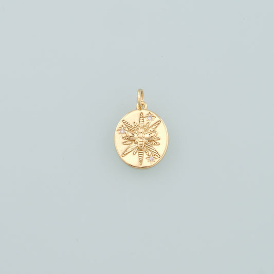 Gold Insect Charms,18K Gold Filled Bee Pendant,CZ Micro Pave Bee Charm Bracelet Necklace for DIY Jewelry Making Supply