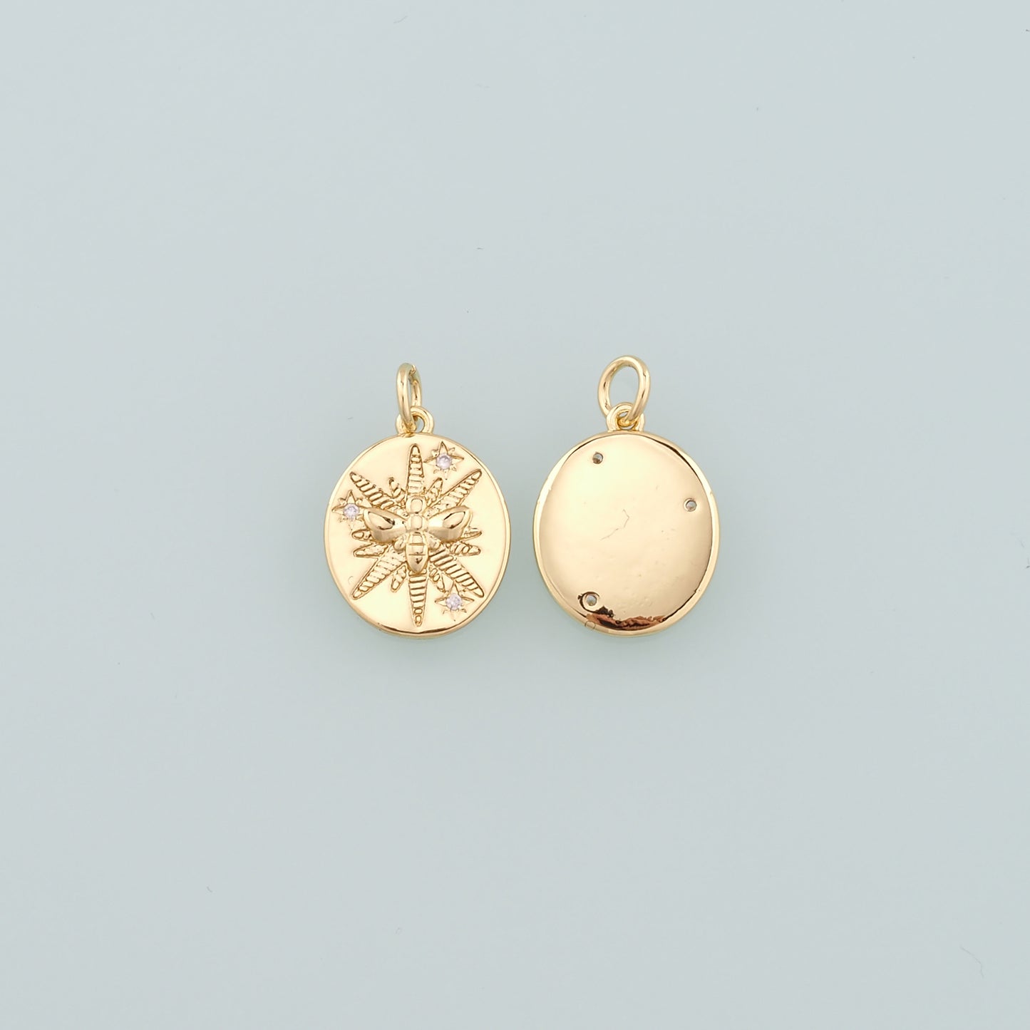 Gold Insect Charms,18K Gold Filled Bee Pendant,CZ Micro Pave Bee Charm Bracelet Necklace for DIY Jewelry Making Supply
