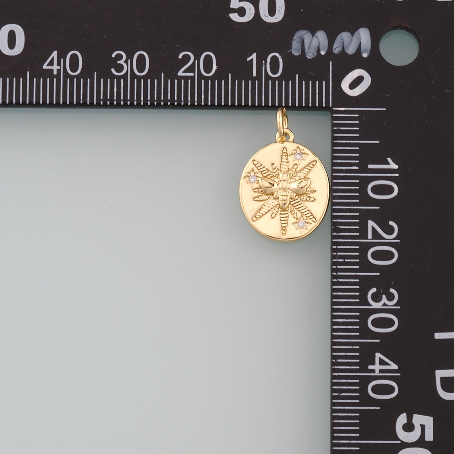 Gold Insect Charms,18K Gold Filled Bee Pendant,CZ Micro Pave Bee Charm Bracelet Necklace for DIY Jewelry Making Supply
