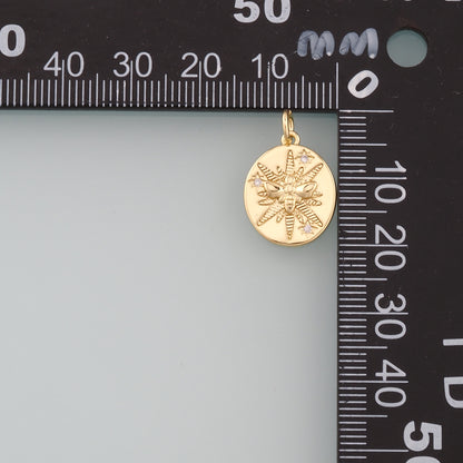 Gold Insect Charms,18K Gold Filled Bee Pendant,CZ Micro Pave Bee Charm Bracelet Necklace for DIY Jewelry Making Supply