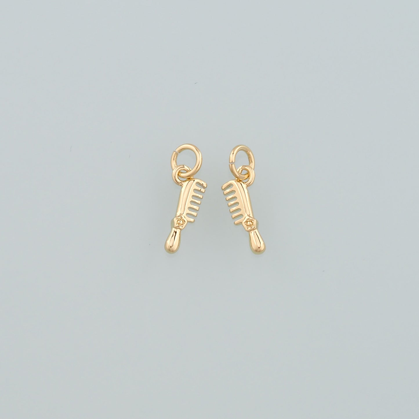 18K Gold Filled Comb Pendant,Dainty Hairstylist Comb Charm Bracelet Necklace for DIY Jewelry Making Supply