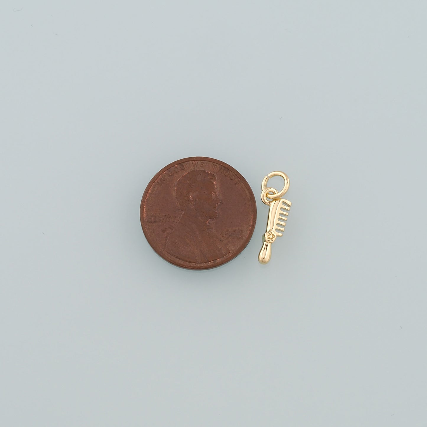 18K Gold Filled Comb Pendant,Dainty Hairstylist Comb Charm Bracelet Necklace for DIY Jewelry Making Supply