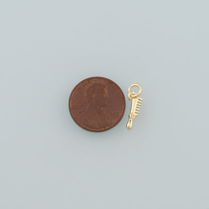 18K Gold Filled Comb Pendant,Dainty Hairstylist Comb Charm Bracelet Necklace for DIY Jewelry Making Supply