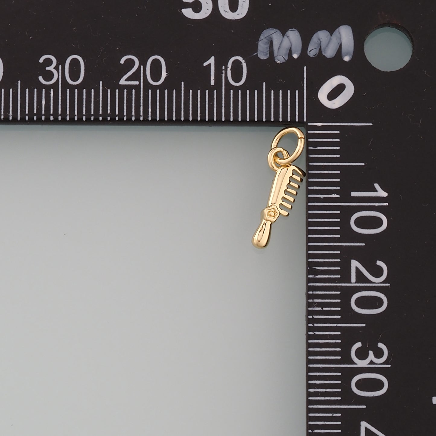 18K Gold Filled Comb Pendant,Dainty Hairstylist Comb Charm Bracelet Necklace for DIY Jewelry Making Supply