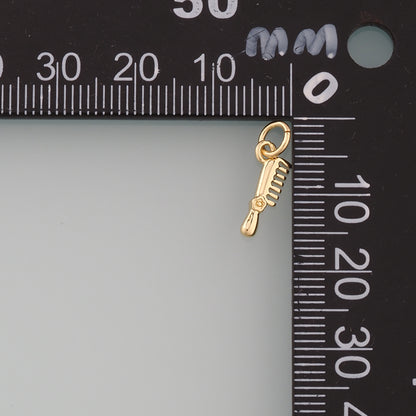 18K Gold Filled Comb Pendant,Dainty Hairstylist Comb Charm Bracelet Necklace for DIY Jewelry Making Supply