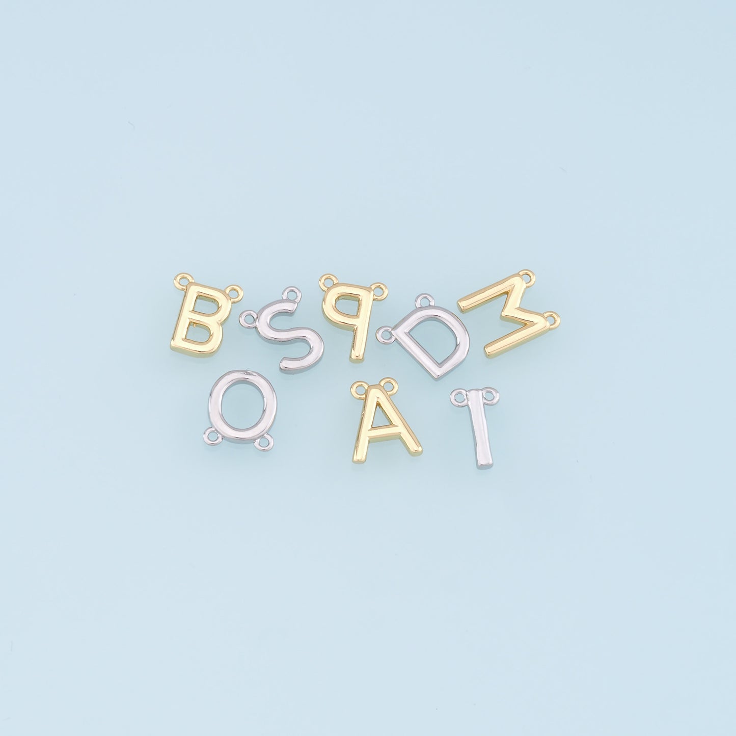 Gold letter Charms,18K Gold Filled letter Pendant,initial Charm Bracelet Necklace for DIY Jewelry Making Supply
