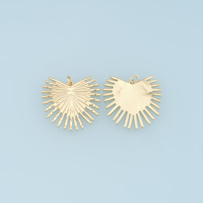 Gold Heart Charms,18K Gold Filled Heart Pendant,Heart Charm Bracelet Necklace for DIY Jewelry Making Supply