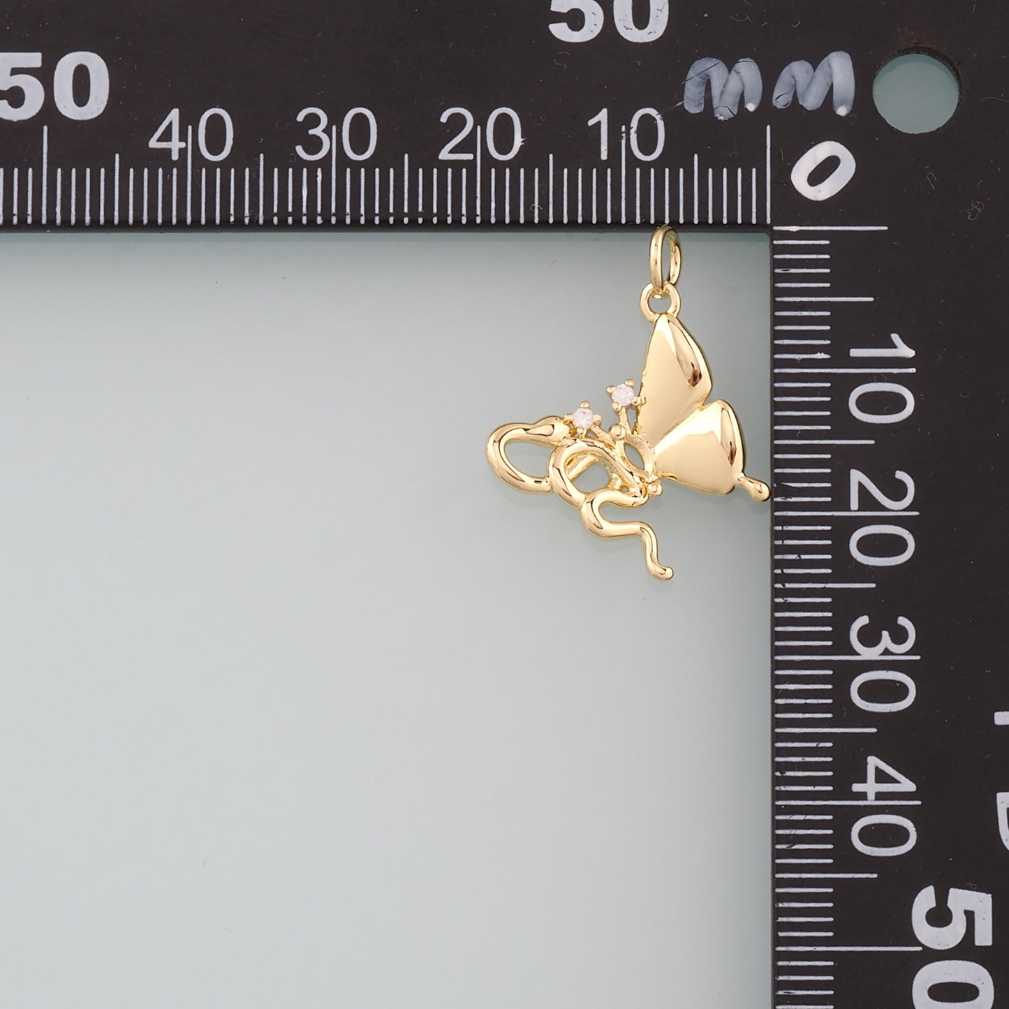 Gold Butterfly Charms,18K Gold Filled Butterfly Pendant,CZ Micro Pave Butterfly Charm Bracelet Necklace for DIY Jewelry Making Supply