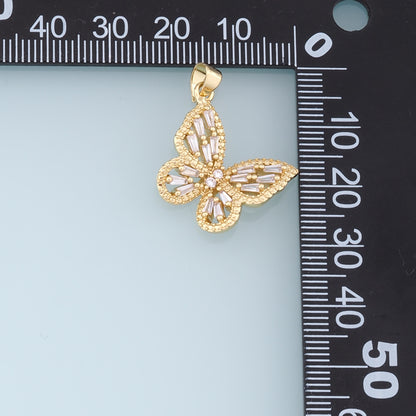 Gold Butterfly Charms,18K Gold Filled Butterfly Pendant,CZ Butterfly Charm Bracelet Necklace for DIY Jewelry Making Supply