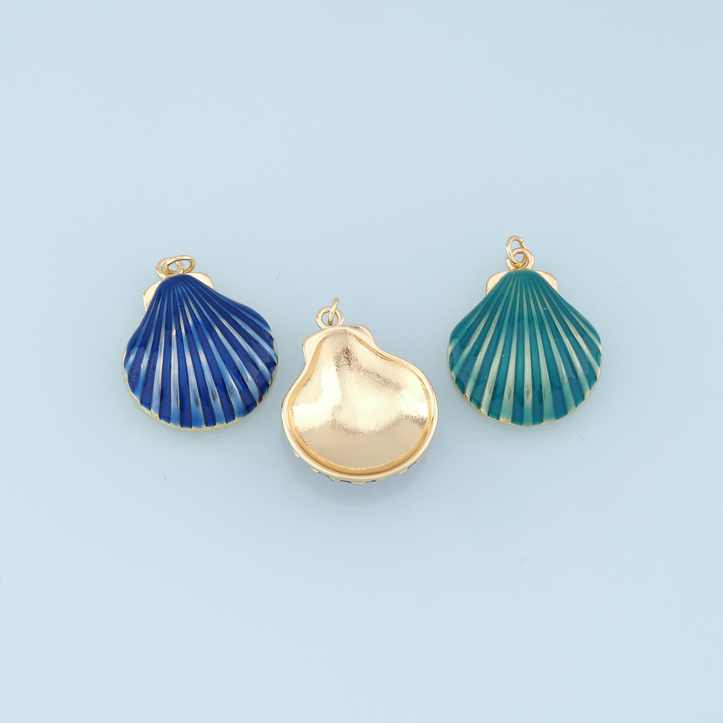 Gold Shell Charms,18K Gold Filled Conch Shell Pendant,Conch Shell Charm Bracelet Necklace for DIY Jewelry Making Supply