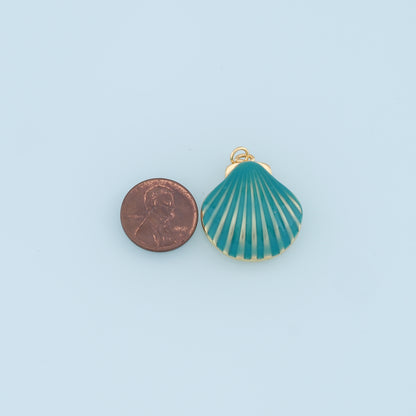 Gold Shell Charms,18K Gold Filled Conch Shell Pendant,Conch Shell Charm Bracelet Necklace for DIY Jewelry Making Supply