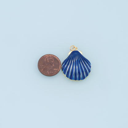 Gold Shell Charms,18K Gold Filled Conch Shell Pendant,Conch Shell Charm Bracelet Necklace for DIY Jewelry Making Supply