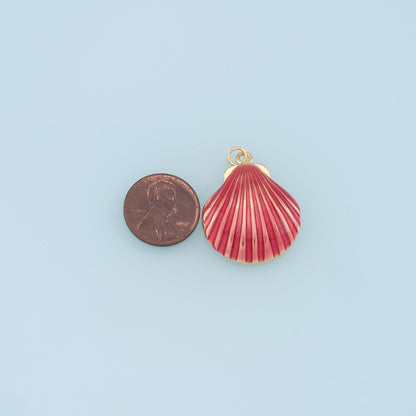 Gold Shell Charms,18K Gold Filled Conch Shell Pendant,Conch Shell Charm Bracelet Necklace for DIY Jewelry Making Supply