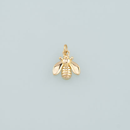 Gold Insect Charms,18K Gold Filled Bee Pendant,Dainty Bee Charm Bracelet Necklace for DIY Jewelry Making Supply
