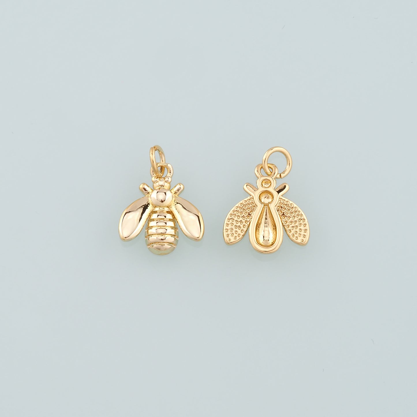 Gold Insect Charms,18K Gold Filled Bee Pendant,Dainty Bee Charm Bracelet Necklace for DIY Jewelry Making Supply