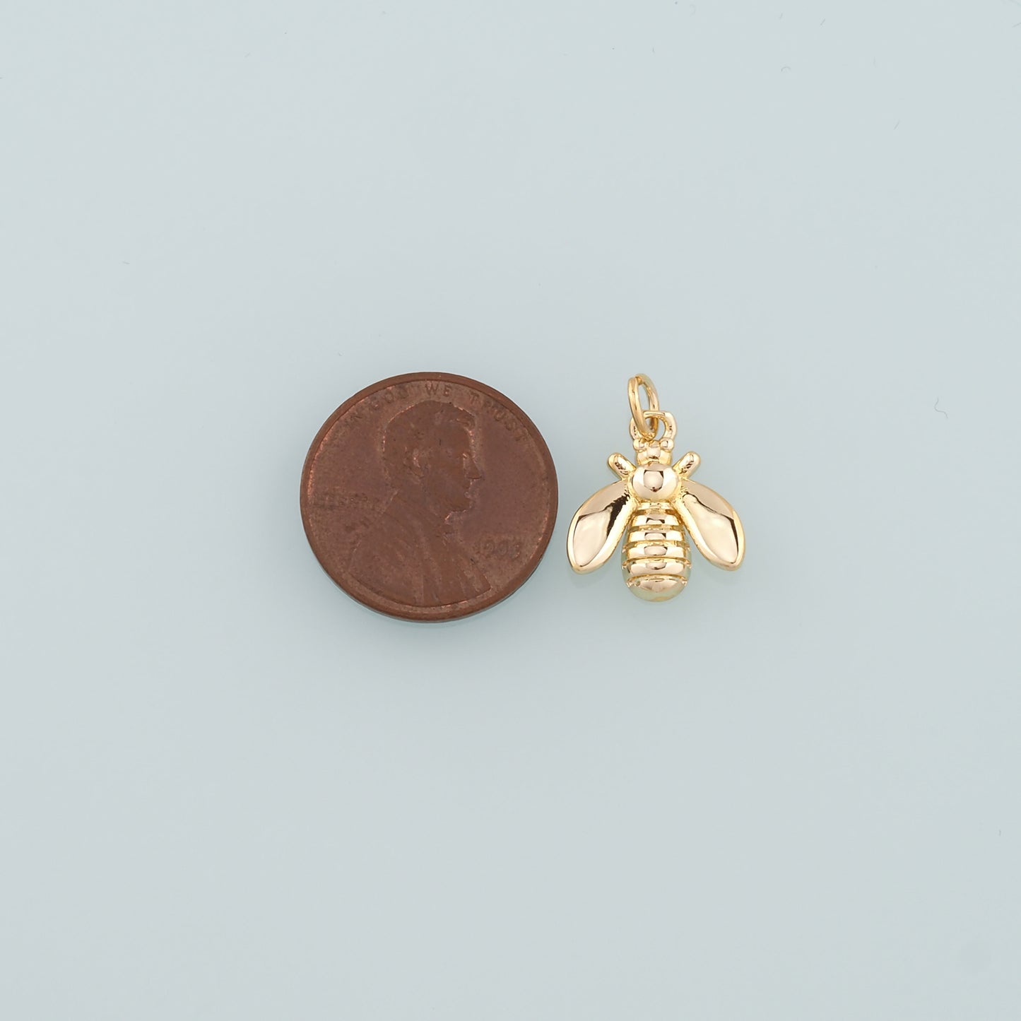 Gold Insect Charms,18K Gold Filled Bee Pendant,Dainty Bee Charm Bracelet Necklace for DIY Jewelry Making Supply