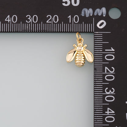 Gold Insect Charms,18K Gold Filled Bee Pendant,Dainty Bee Charm Bracelet Necklace for DIY Jewelry Making Supply