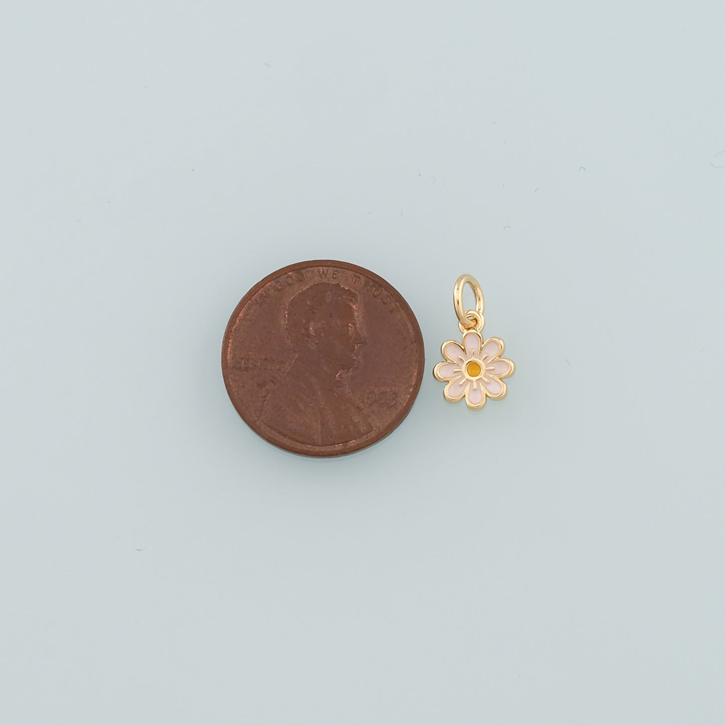 Gold Daisy Charms,18K Gold Filled Daisy Pendant,Enamel Daisy Charm Bracelet Necklace for DIY Jewelry Making Supply