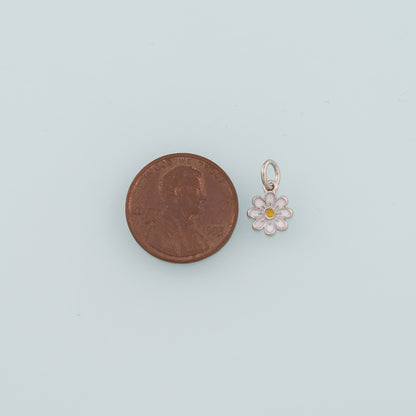 Gold Daisy Charms,18K Gold Filled Daisy Pendant,Enamel Daisy Charm Bracelet Necklace for DIY Jewelry Making Supply